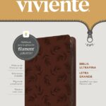 BIBLIA NTV ULTRAFINA LETRA GRANDE SENTIPIEL CON  ZIPER CAFÉ PALMERA FILO BLANCO CON FILAMENT