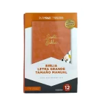 BIBLIA RV60 FLOR CARAMELO CON INDICE Y CIERRE TAMAÑO MANUAL