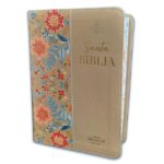 BIBLIA RVR60 035 FLORES CREMA TAMAÑO PORTATIL