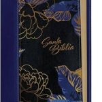 BIBLIA NTV MANUAL LETRA GRANDE PIEL AZUL FLOREADO FILO DORADO CON FILAMENT