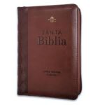 BIBLIA RVR60 035 CAFE GEOMETRICO CON CIERRE TAMAÑO PORTATIL