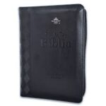 BIBLIA RVR60 035 NEGRO GEOMETRICO CON CIERRE TAMAÑO PORTATIL