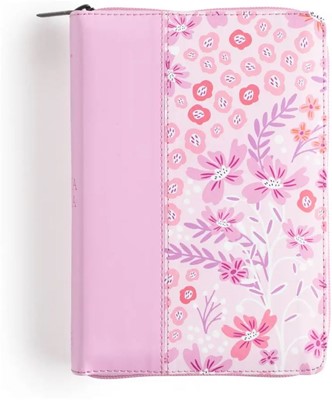 ROSA FLOR BIBLIA RV60 ROSA FLORAL CON INDICE Y CIERRE TAMAÑO PORTATIL - Imagen 1