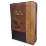 BIBLIA RVR60 035 AGUILA TRICOLOR CAFE CON INDICE Y CIERRE TAMAÑO PORTATIL