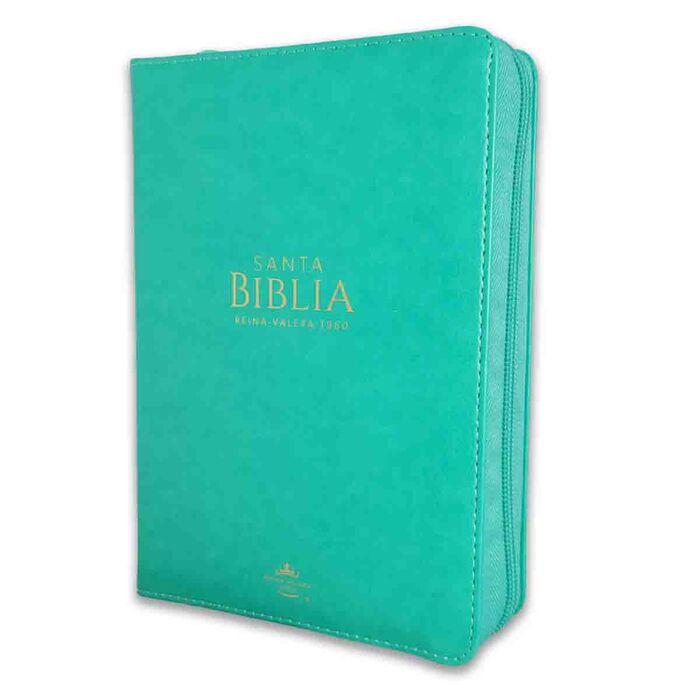 AQUA BIBLIA RVR60 045 AQUA CON CIERRE TAMAÑO PORTATIL - Imagen 1