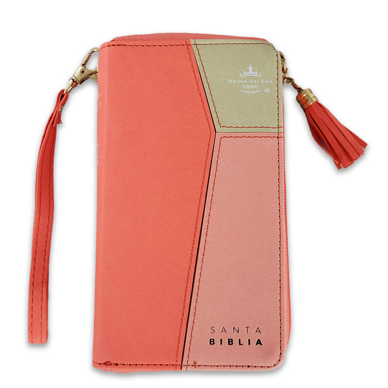 CONTEMPO CORAL4 BIBLIA RVR60 015 CONTEMPO TRICOLOR CORAL CON INDICE Y CIERRE TAMAÑO CHEQUERA - Imagen 1