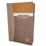 BIBLIA RVR60 088 TECH MARRON/BEIGE CON INDICE Y CIERRE TAMAÑO GRANDE