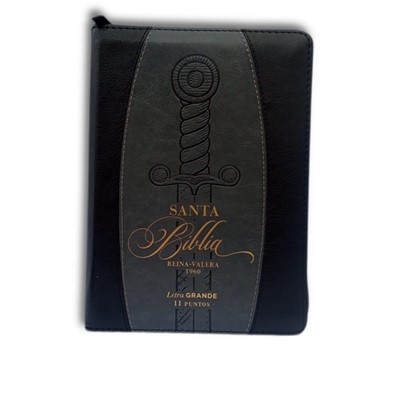 ESPADA BIBLIA RV60 045 ESPADA NEGRO CON INDICE Y CIERRE TAMAÑO PORTATIL - Imagen 1
