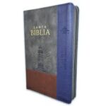 BIBLIA RVR60 065 FARO AZUL/GRIS CON INDICE Y CIERRE TAMAÑO MANUAL