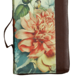 BIBLIA RVR60 065 FLOR MARRON CON INDICE, CIERRE Y ASA TAMAÑO MANUAL