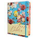 BIBLIA DE APUNTES RVR60 FLORAL CELESTE TAPA DURA TAMAÑO MANUAL
