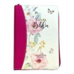 BIBLIA RVR60 068 JARDIN FUCSIA CON CIERRE TAMAÑO MANUAL