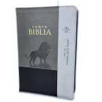 BIBLIA RVR60 088 LEON GRIS CON INDICE Y CIERRE TAMAÑO GRANDE