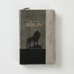 BIBLIA RVR60 065 LEON TRICOLOR GRIS CON INDICE Y CIERRE TAMAÑO MANUAL