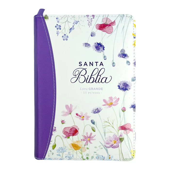 LILA CI BIBLIA RVR60 045 PRIMAVERA LILA CON CIERRE TAMAÑO PORTATIL - Imagen 1