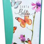 BIBLIA RVR60 065 MARIPOSA TURQUESA CON INDICE Y CIERRE TAMAÑO MANUAL