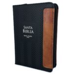 BIBLIA RVR60 025 DUO NEGRO/CAFE CON INDICE Y CIERRE TAMAÑO BOLSILLO