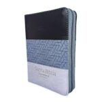 BIBLIA RVR60 045 TRICOLOR NEGRO/PLOMO/GRIS CON INDICE Y CIERRE TAMAÑO PORTATIL